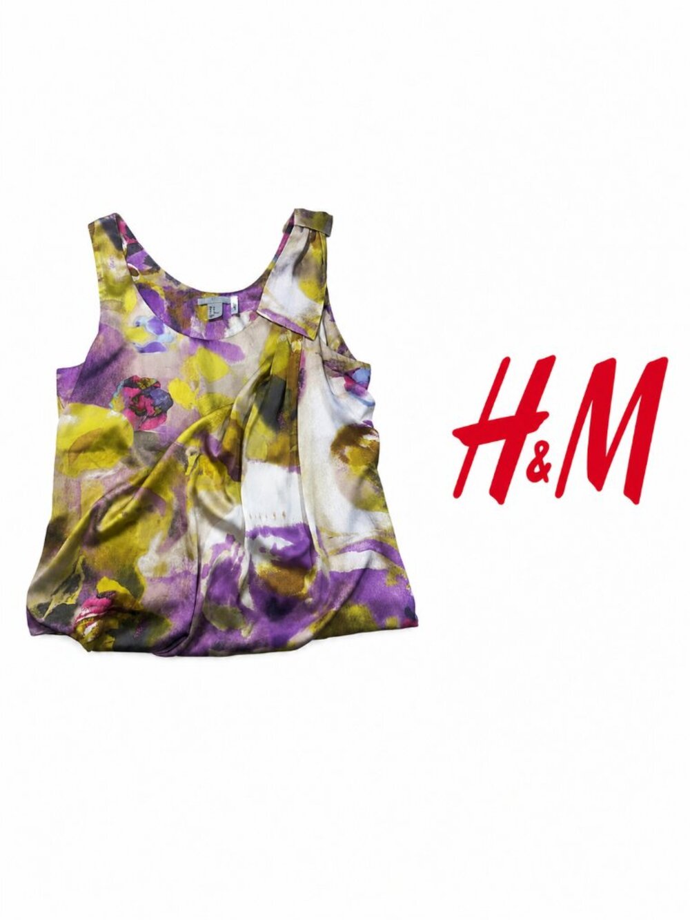 H&M Watercolor Floral Sleeveless Blouse ~ Size 12